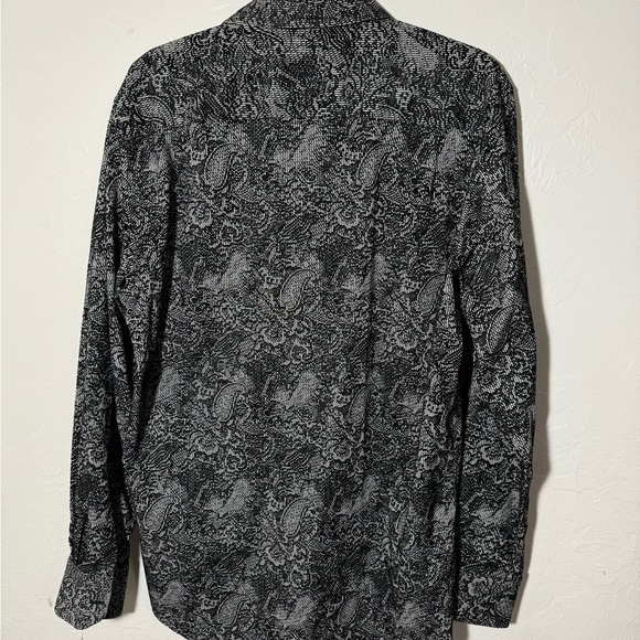 VISCONTI Men's Black Long-Sleeve Button Up Large - Picture 4 of 5